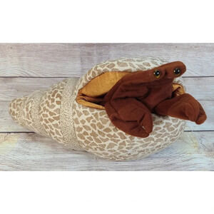 Folkmanis Folktails Plush Hermit Crab Hand Puppet Stuffed Toy Brown Beige 15"